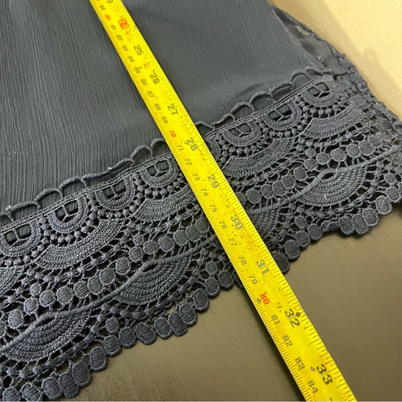 CJ Banks Navy Blue Sheer Open Cardigan Lace Crochet Trim - Picture 12 of 12